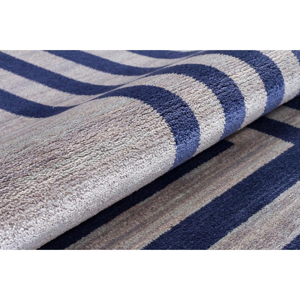 Hoom Rugs York 205 Lacivert Çerçeveli Modern Salon Halısı