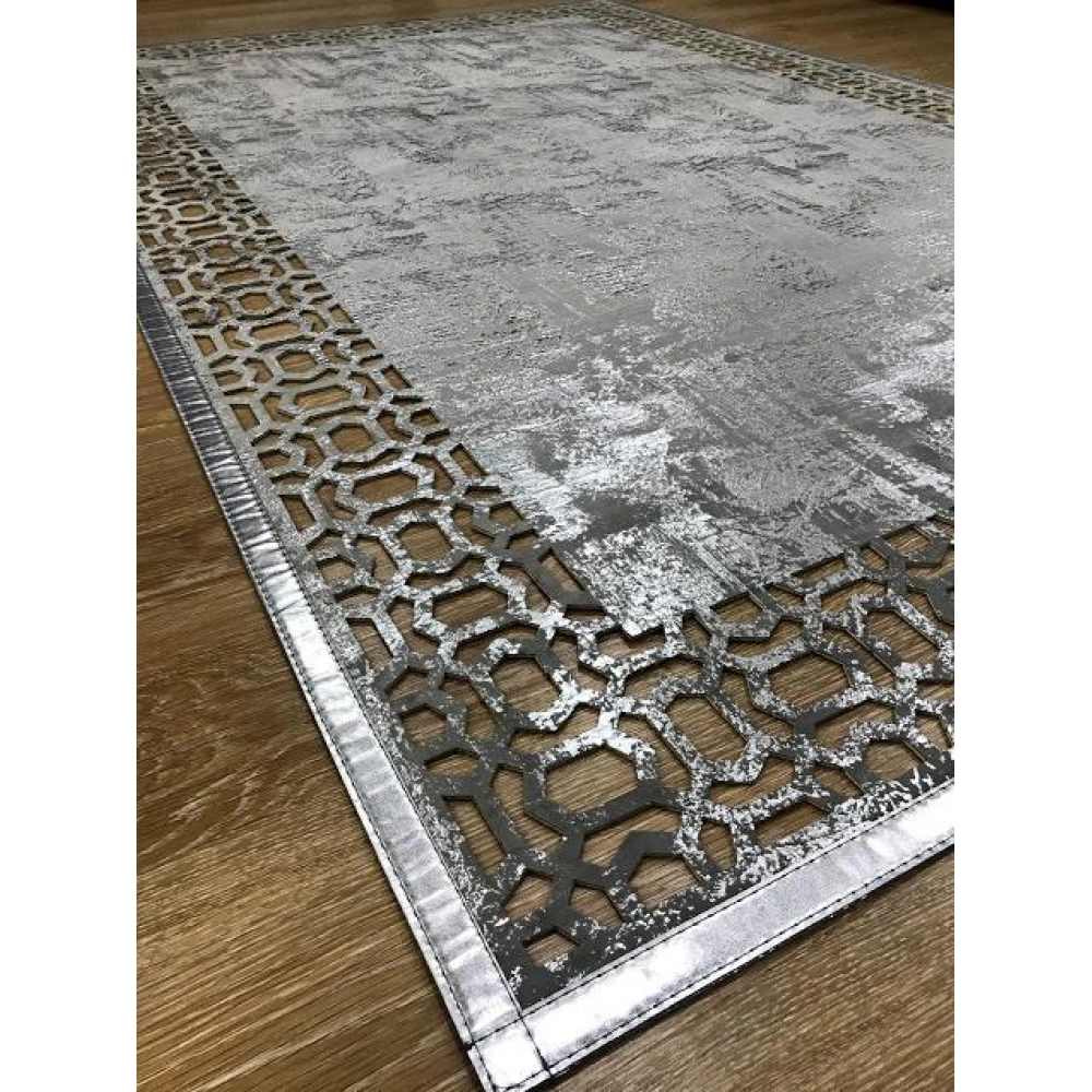 Hoom Rugs Deri Halı 02 Grey Silver Dekoratif Deri Halı