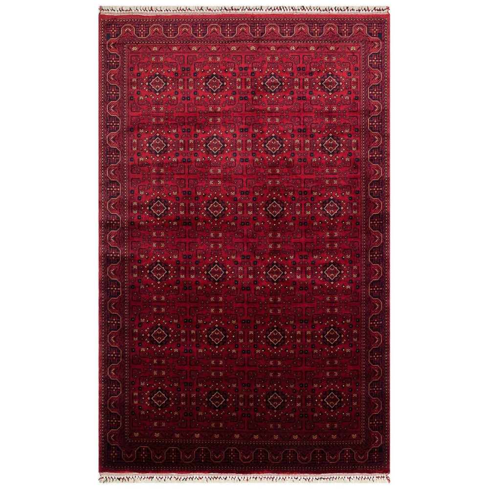 Eko Halı Nostalji 960 Kırmızı Afgan Bambu Uşak Halısı