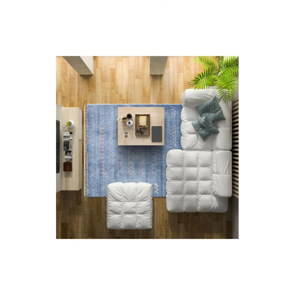 Eko Halı Zara ZR 06 Mavi Modern Uşak Halısı