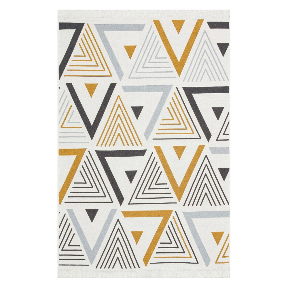 Eko Halı Arya AR 18 Yellow Grey Yıkanabilir Pamuk Kilim