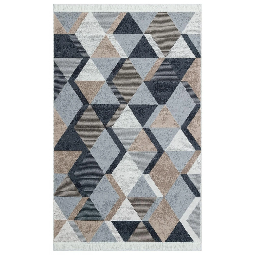 Eko Halı Arya AR 10 Beige Black Yıkanabilir Pamuk Çift Taraflı Kilim