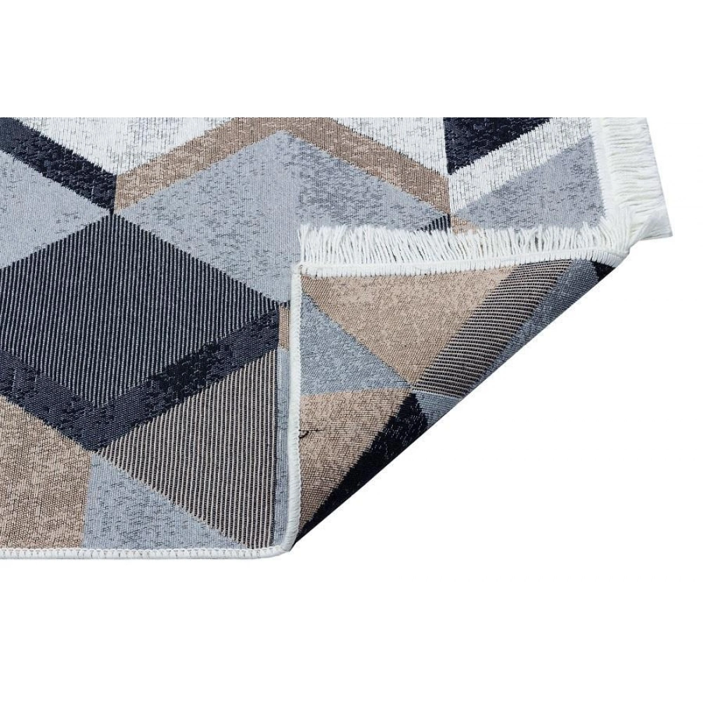 Eko Halı Arya AR 10 Beige Black Yıkanabilir Pamuk Çift Taraflı Kilim