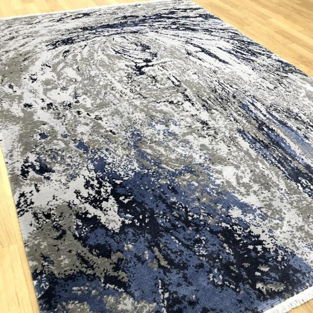 Eko Halı Heritage 626 Grey Blue Modern Bambu Özel Tezgah Halısı