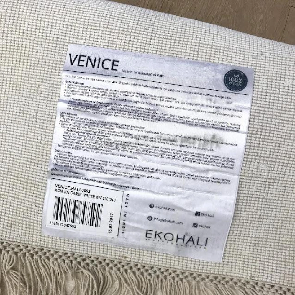 Eko Halı Venice KCM 103 Camel White İthal El Dokuma Halı