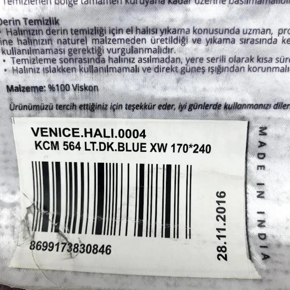 Eko Halı Venice KCM 564 L.T.D.K. Blue İthal El Dokuma Halı