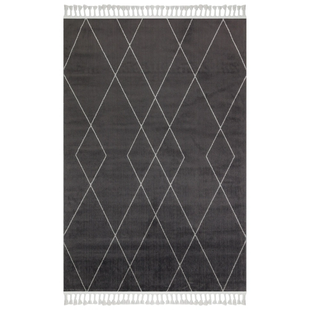 Eko Halı Urban URB 02 Black Grey Etnik Desenlere Sahip Hav Toz Vermez Yumuşak Dokulu Modern Halı