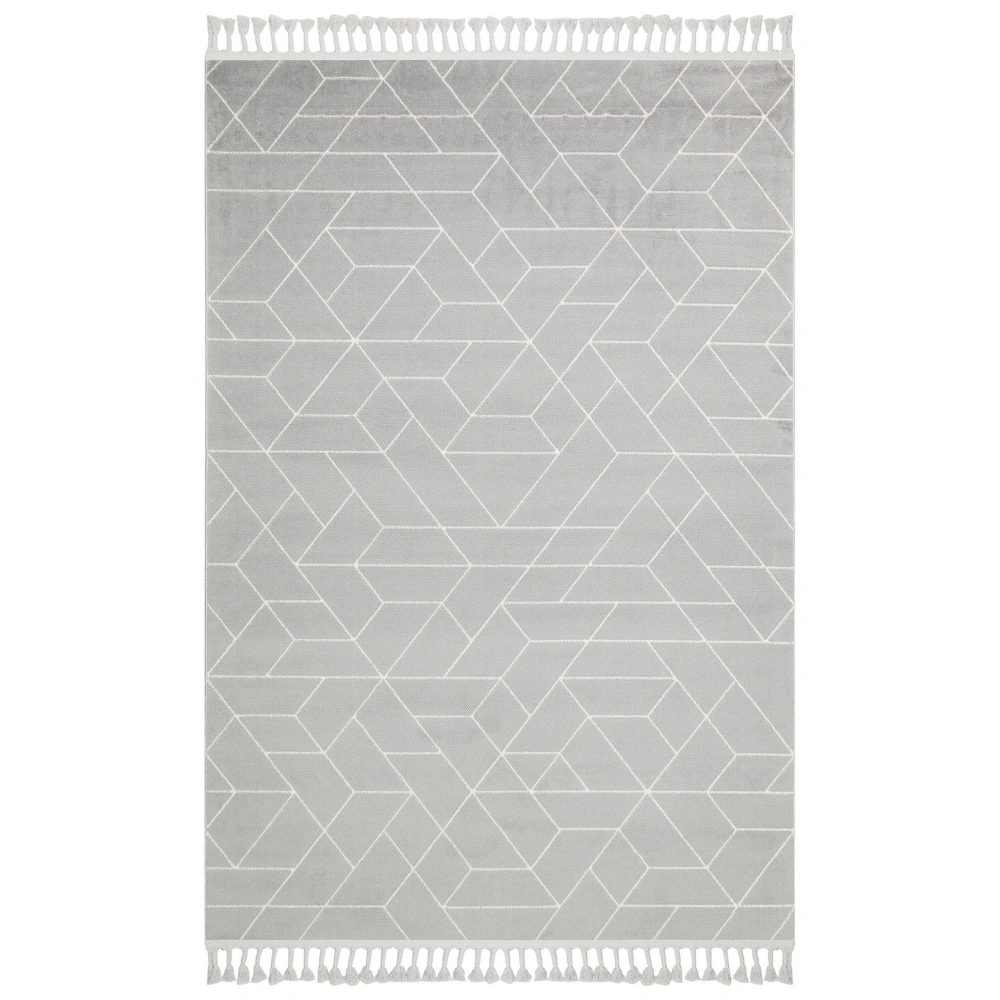 Eko Halı Urban URB 03 Grey White Etnik Desenlere Sahip Hav Toz Vermez Yumuşak Dokulu Modern Halı