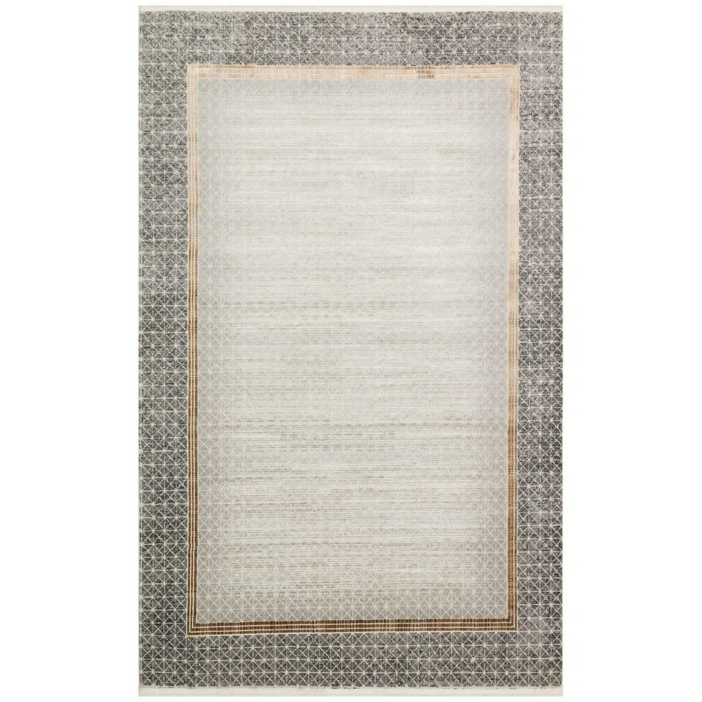 Eko Halı Lisbon New LS 06 Cream Gold Parlak Dokulu Modern Desenli Renkli Metalik Işıltılı Makine Halısı