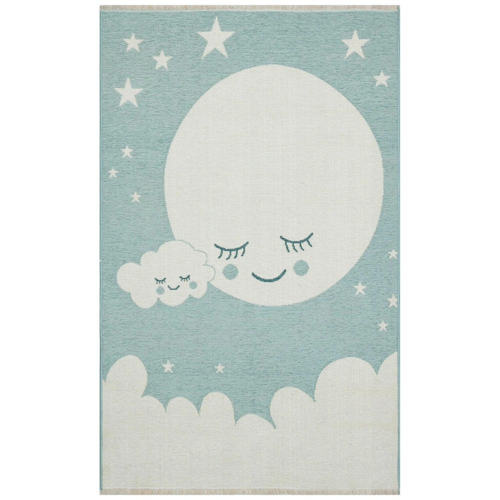 Eko Halı Noa Baby NB 02 Blue Yıkanabilir Çift Taraflı Yumuşak Dokulu İnce Çocuk-Bebek Odası Halısı