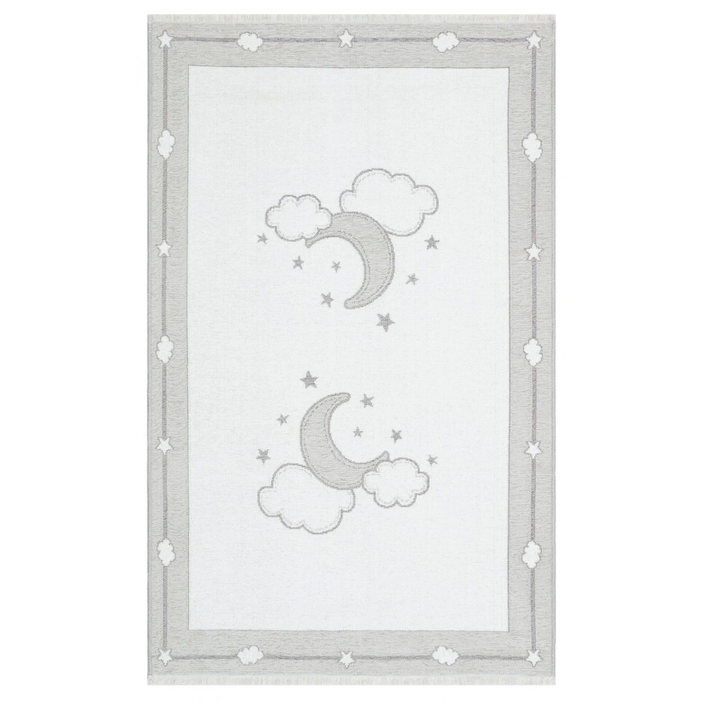 Eko Halı Noa Baby NB 01 Grey Yıkanabilir Çift Taraflı Yumuşak Dokulu İnce Çocuk-Bebek Odası Halısı