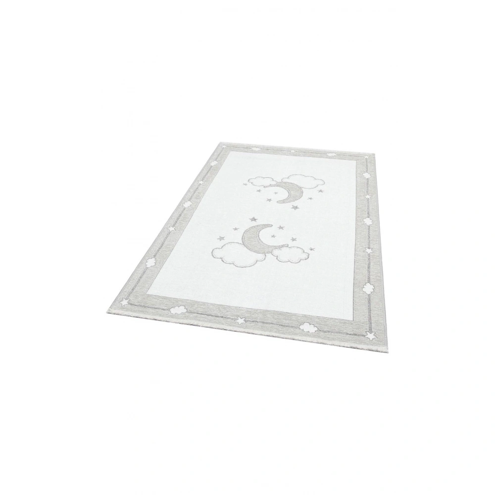 Eko Halı Noa Baby NB 01 Grey Yıkanabilir Çift Taraflı Yumuşak Dokulu İnce Çocuk-Bebek Odası Halısı