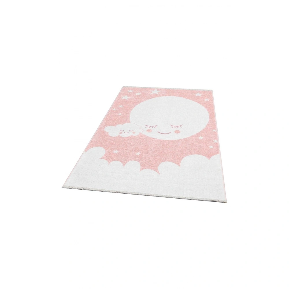 Eko Halı Noa Baby NB 02 Pink Yıkanabilir Çift Taraflı Yumuşak Dokulu İnce Çocuk-Bebek Odası Halısı