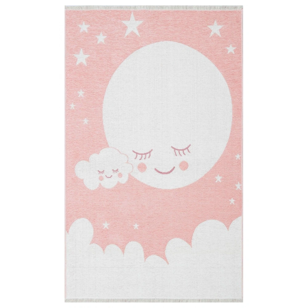 Eko Halı Noa Baby NB 02 Pink Yıkanabilir Çift Taraflı Yumuşak Dokulu İnce Çocuk-Bebek Odası Halısı