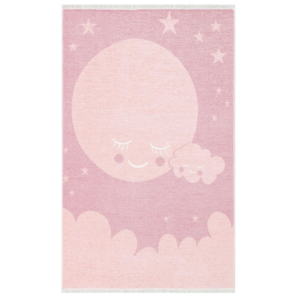 Eko Halı Noa Baby NB 02 Pink Yıkanabilir Çift Taraflı Yumuşak Dokulu İnce Çocuk-Bebek Odası Halısı