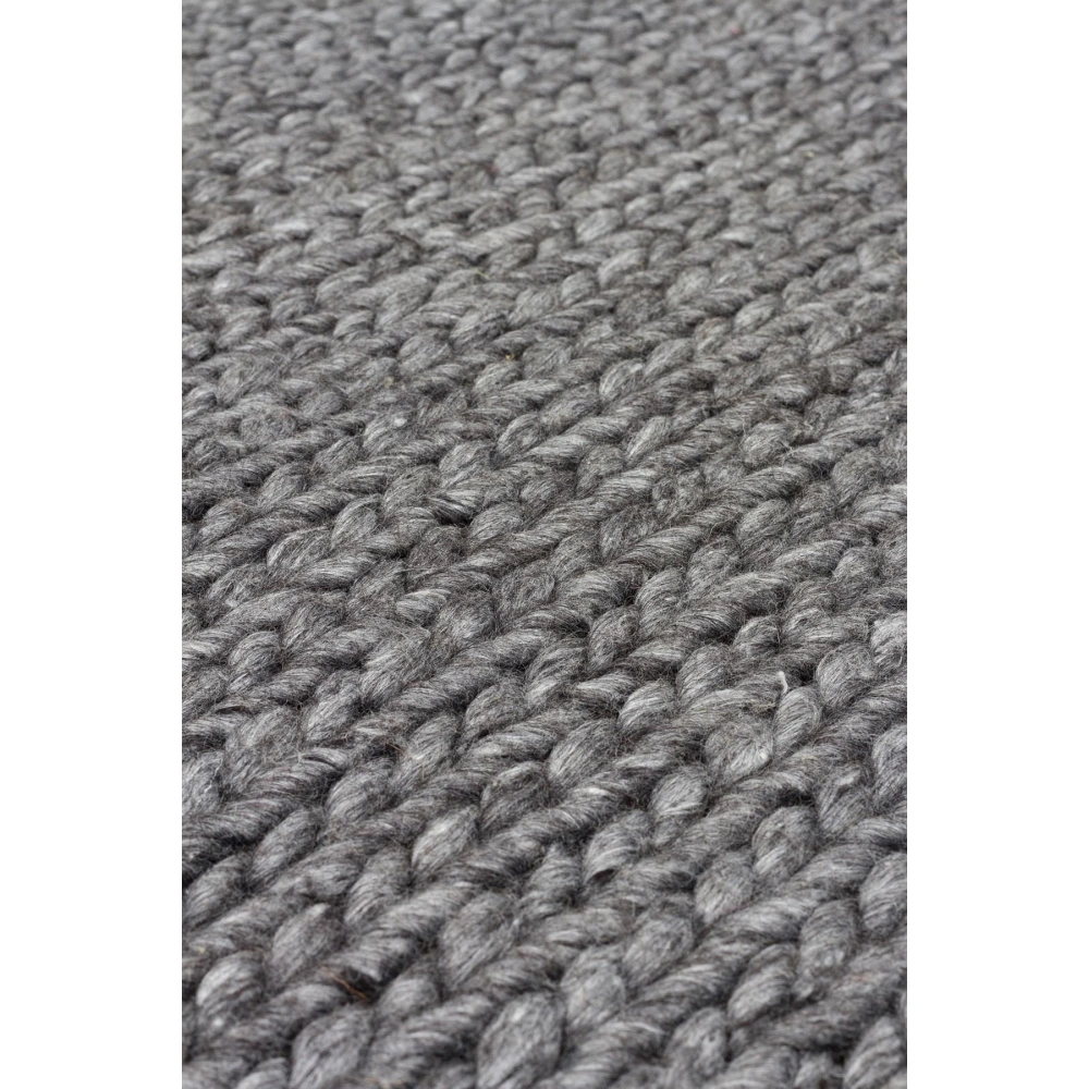 Eko Halı Jade Basketweave Antrasit Naturel Kazak Örgü Desenli El Dokuma Örgü Kilim