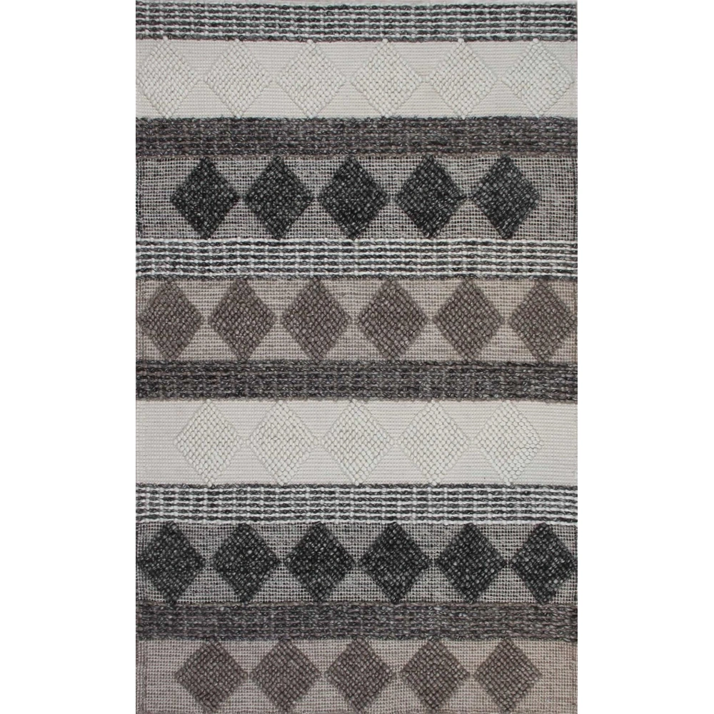 Eko Halı Jade JD 01 Grey Naturel Kazak Örgü Desenli El Dokuma Örgü Halı