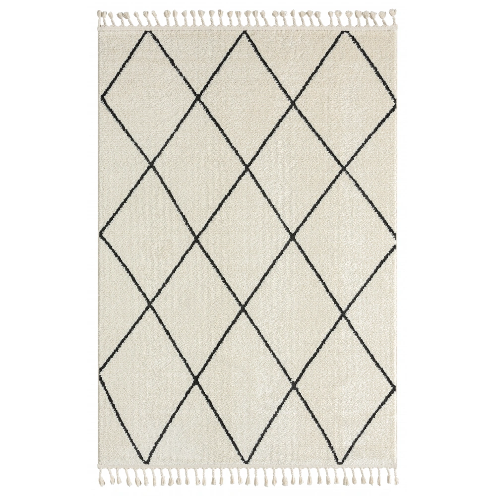 Hoom Rugs Monaco 3021 Siyah Beyaz İskandinav Halı
