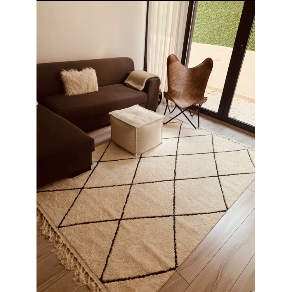 Hoom Rugs Monaco 3021 Siyah Beyaz İskandinav Halı