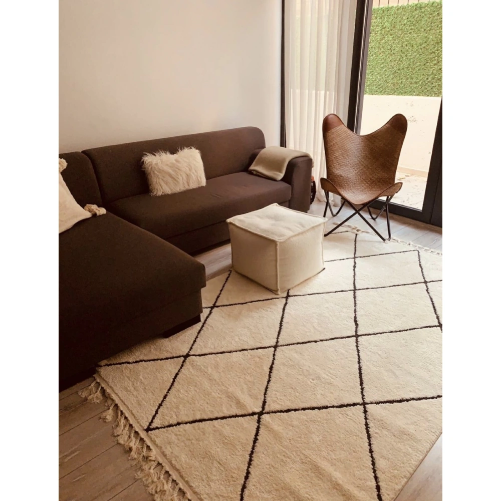Hoom Rugs Monaco 3021 Siyah Beyaz İskandinav Halı