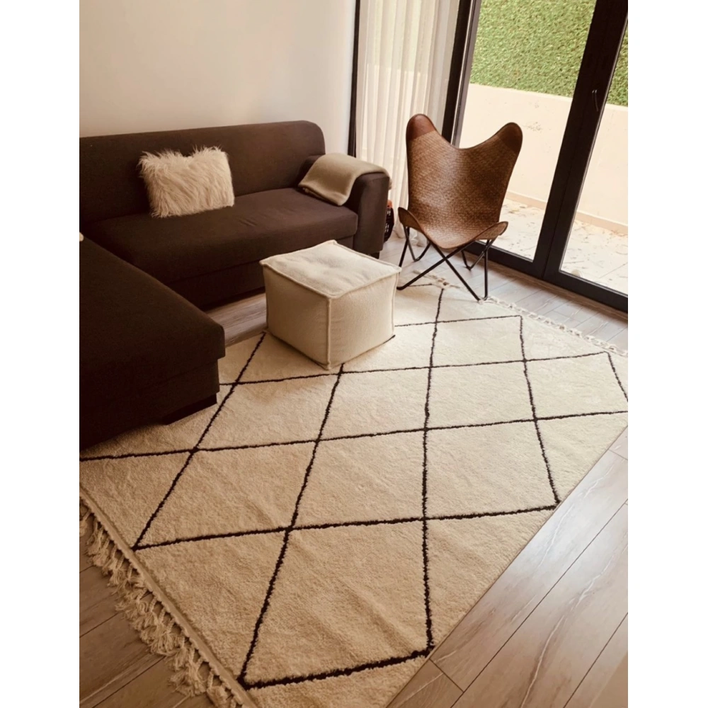 Hoom Rugs Monaco 3021 Siyah Beyaz İskandinav Halı