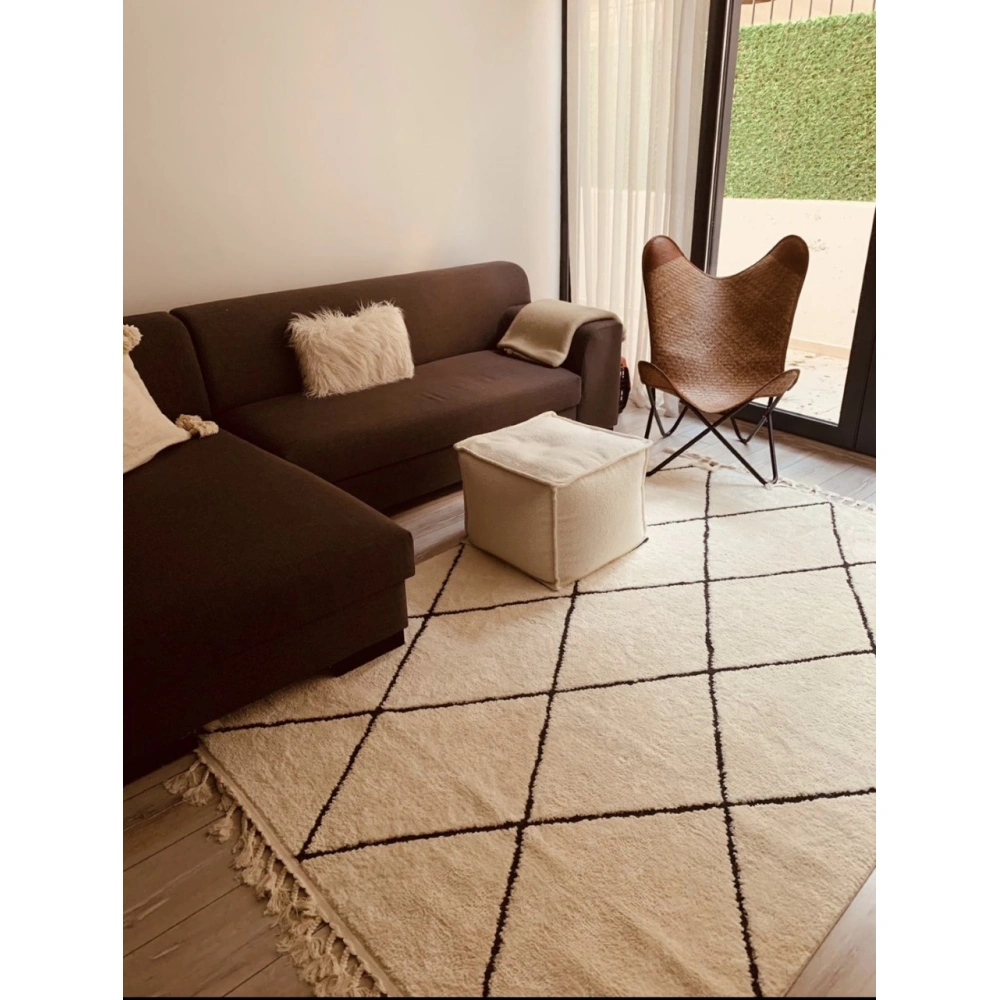 Hoom Rugs Monaco 3021 Siyah Beyaz İskandinav Halı