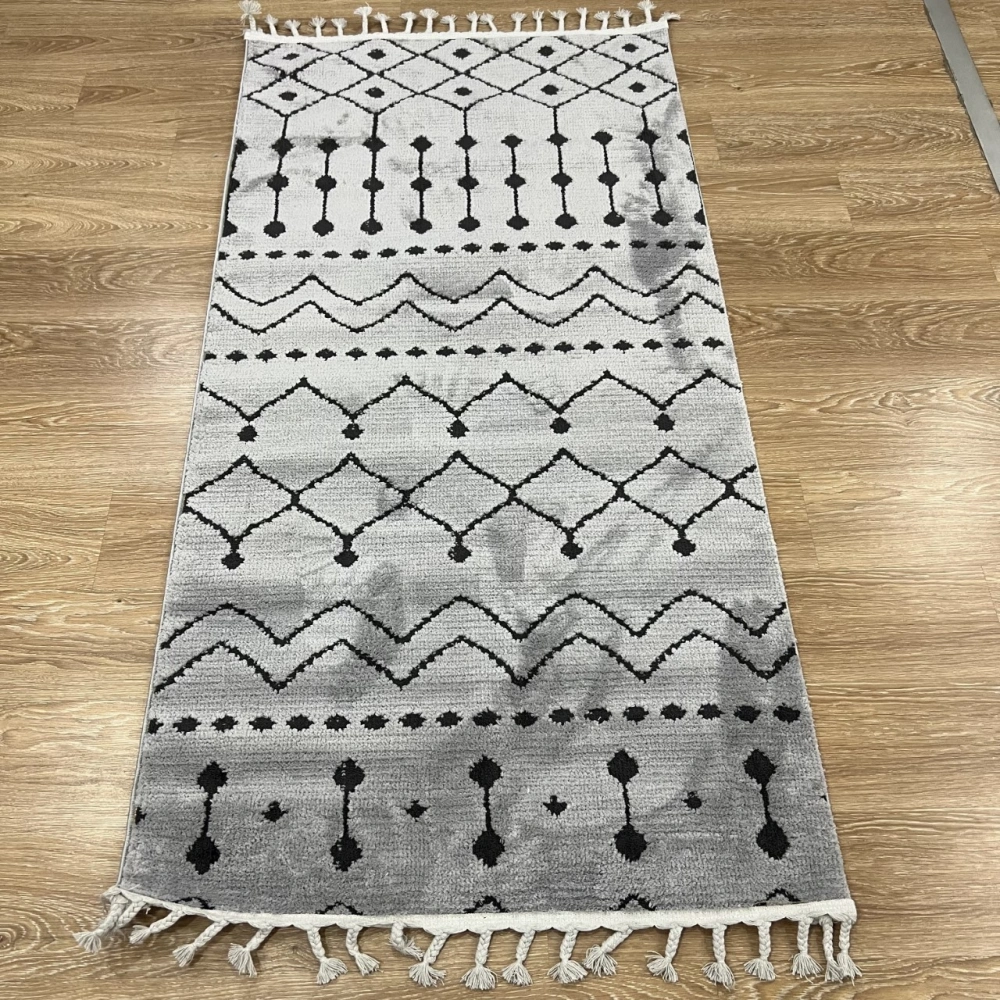 Hoom Rugs Monaco 3022 Siyah Gri İskandinav Halı