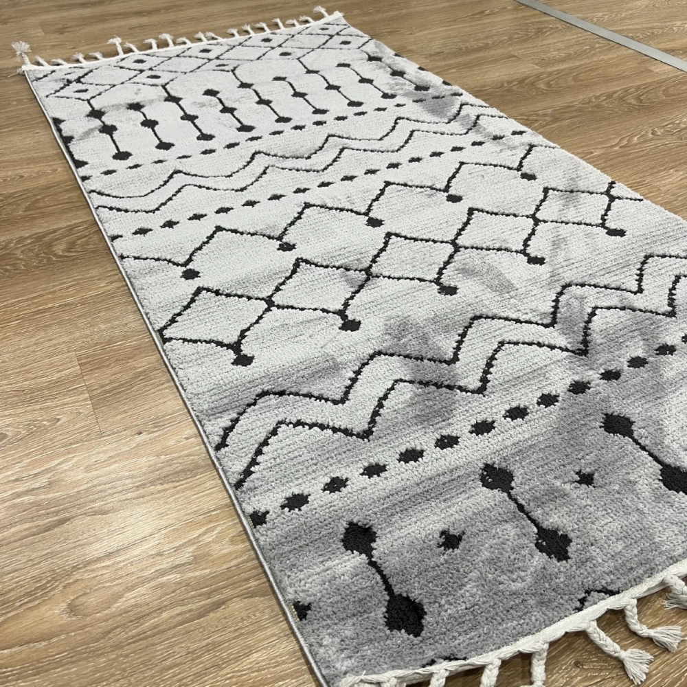 Hoom Rugs Monaco 3022 Siyah Gri İskandinav Halı