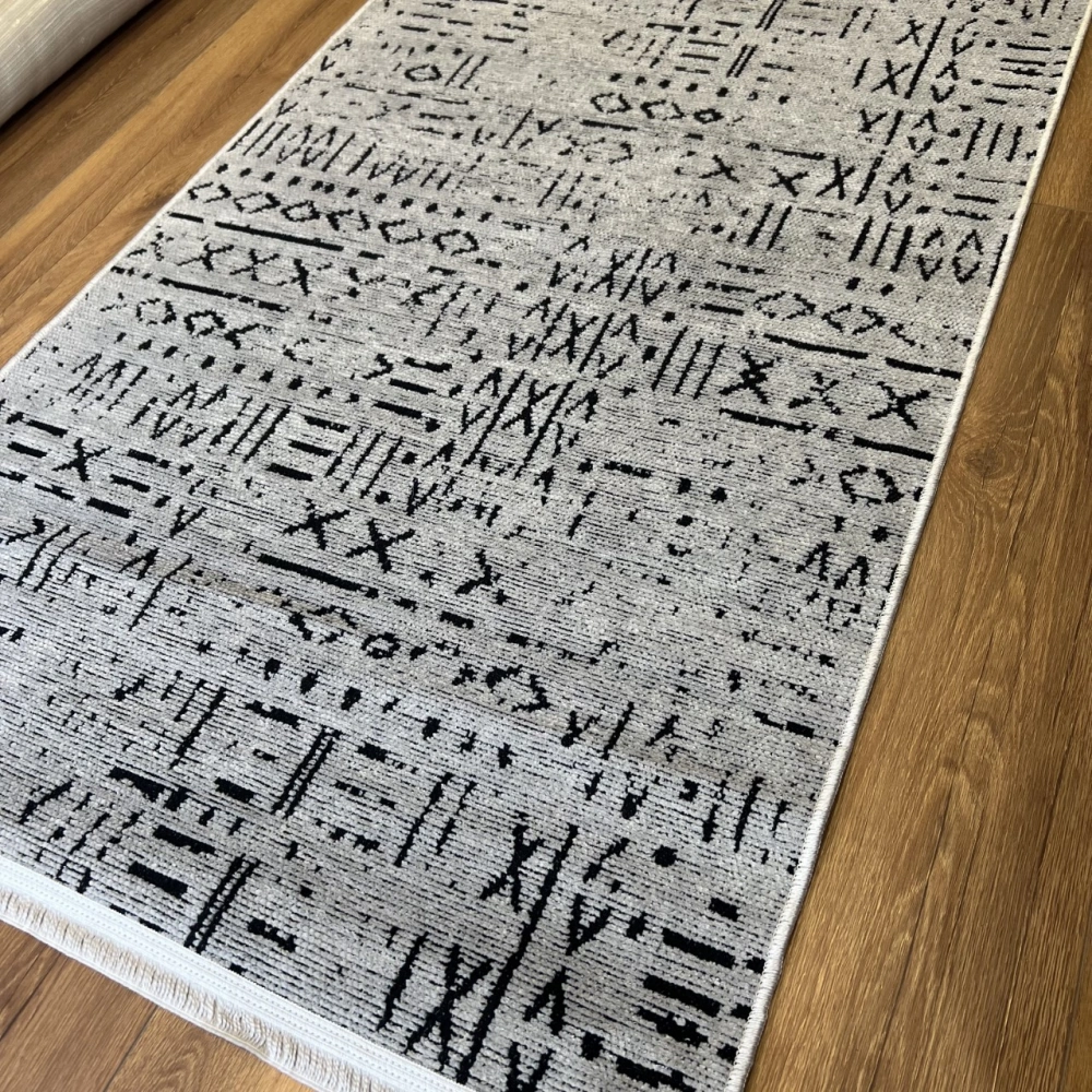 Hoom Rugs Retro 6202 G Gri Modern Desenli Yıkanabilir Dokuma Kilim