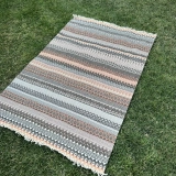 Eko Halı Bodrum BD 04 Natural Terra Fırsat Renkli Çift Taraflı Yıkanabilir Saçaklı Baskı Kilim