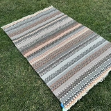 Eko Halı Bodrum BD 04 Natural Terra Fırsat Renkli Çift Taraflı Yıkanabilir Saçaklı Baskı Kilim