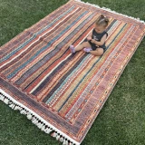 Tuğra Halı Şal 10630 Fırsat Etnik Desenli Modern Kilim