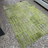 Hoom Rugs Antik Patchwork Yeşil El Dokuma Kilim