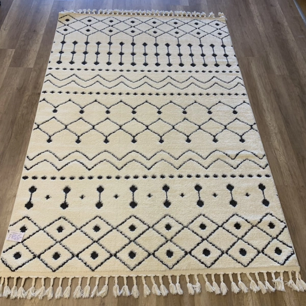 Hoom Rugs Monaco 3022 Siyah Beyaz İskandinav Halı