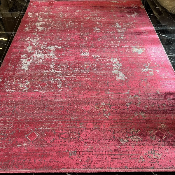 Elexus Halı Diamond 3827 Koyu Gri Kırmızı Salon Halısı