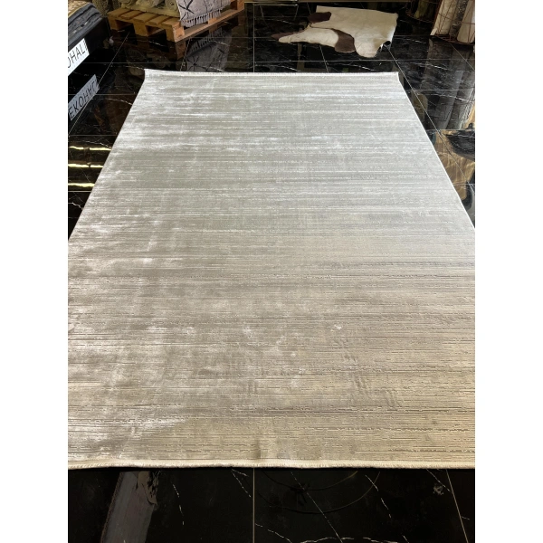 Sanat Halı Doku 3738 Gri Düz Modern Salon Halısı