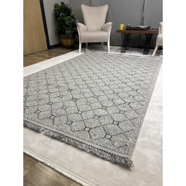 Sanat Halı Lora Plus 3926 Gri İskandinav Halı