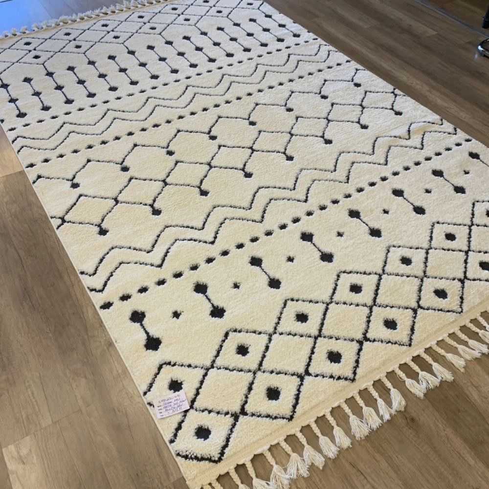 Hoom Rugs Monaco 3022 Siyah Beyaz İskandinav Halı