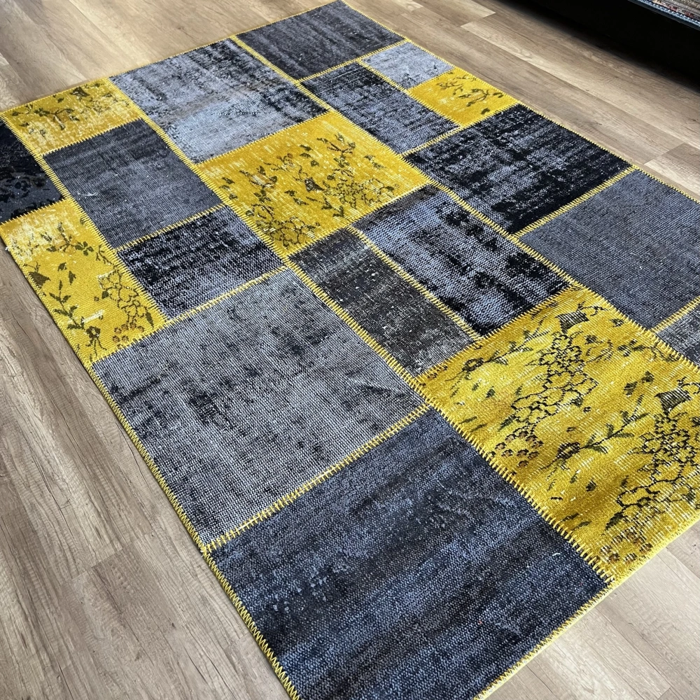 Hoom Rugs Kırkyama 175 Yellow Grey El Dokuma Kilim