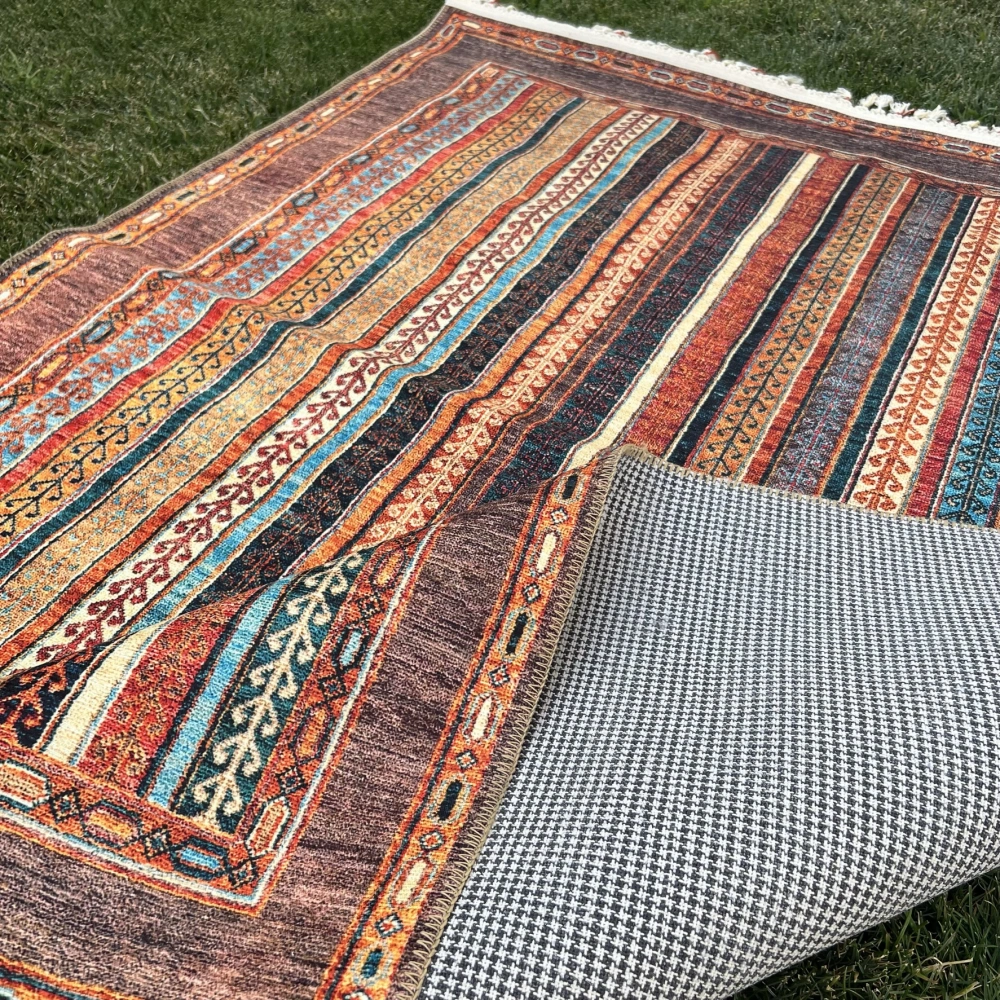 Tuğra Halı Şal 10630 Fırsat Etnik Desenli Modern Kilim