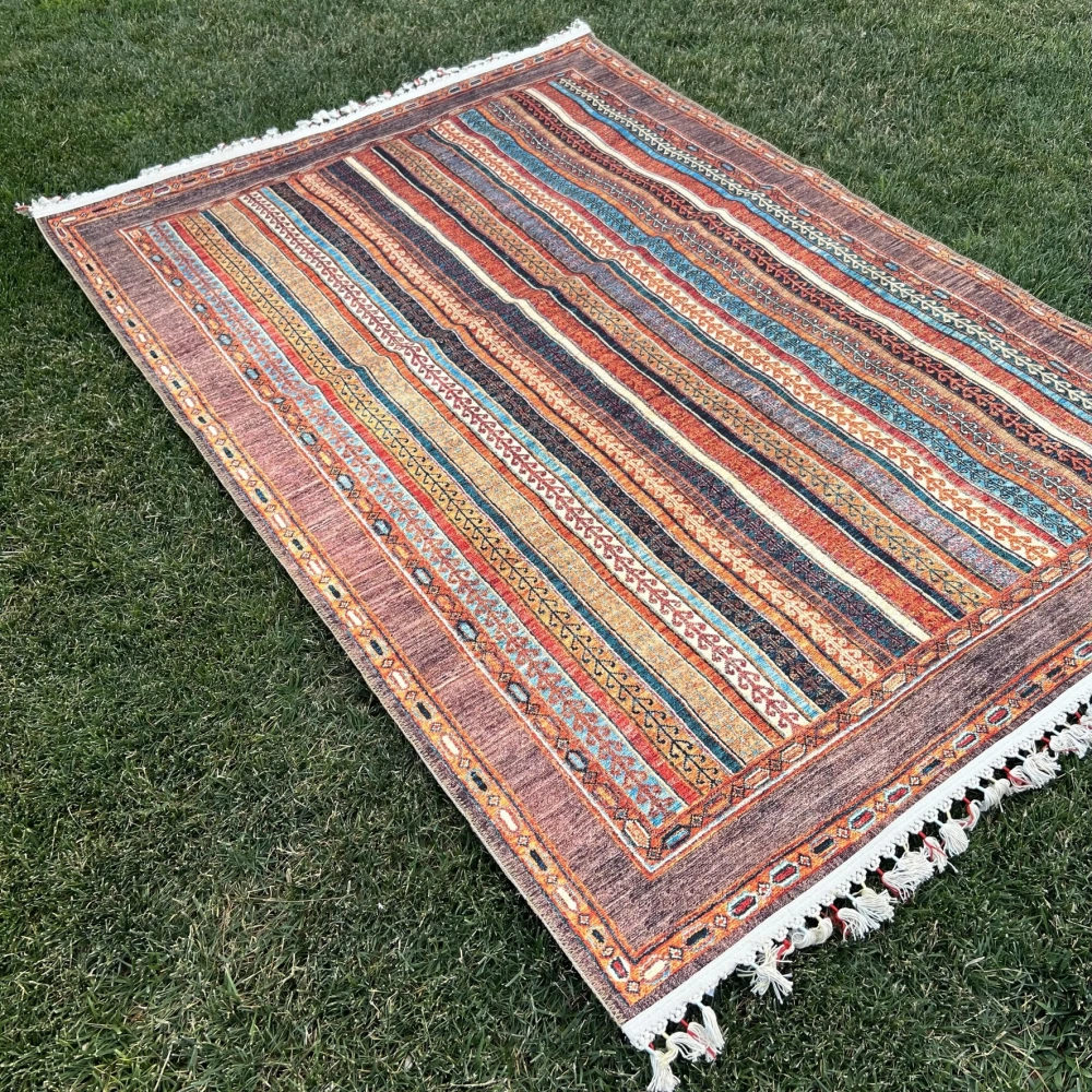 Tuğra Halı Şal 10630 Fırsat Etnik Desenli Modern Kilim