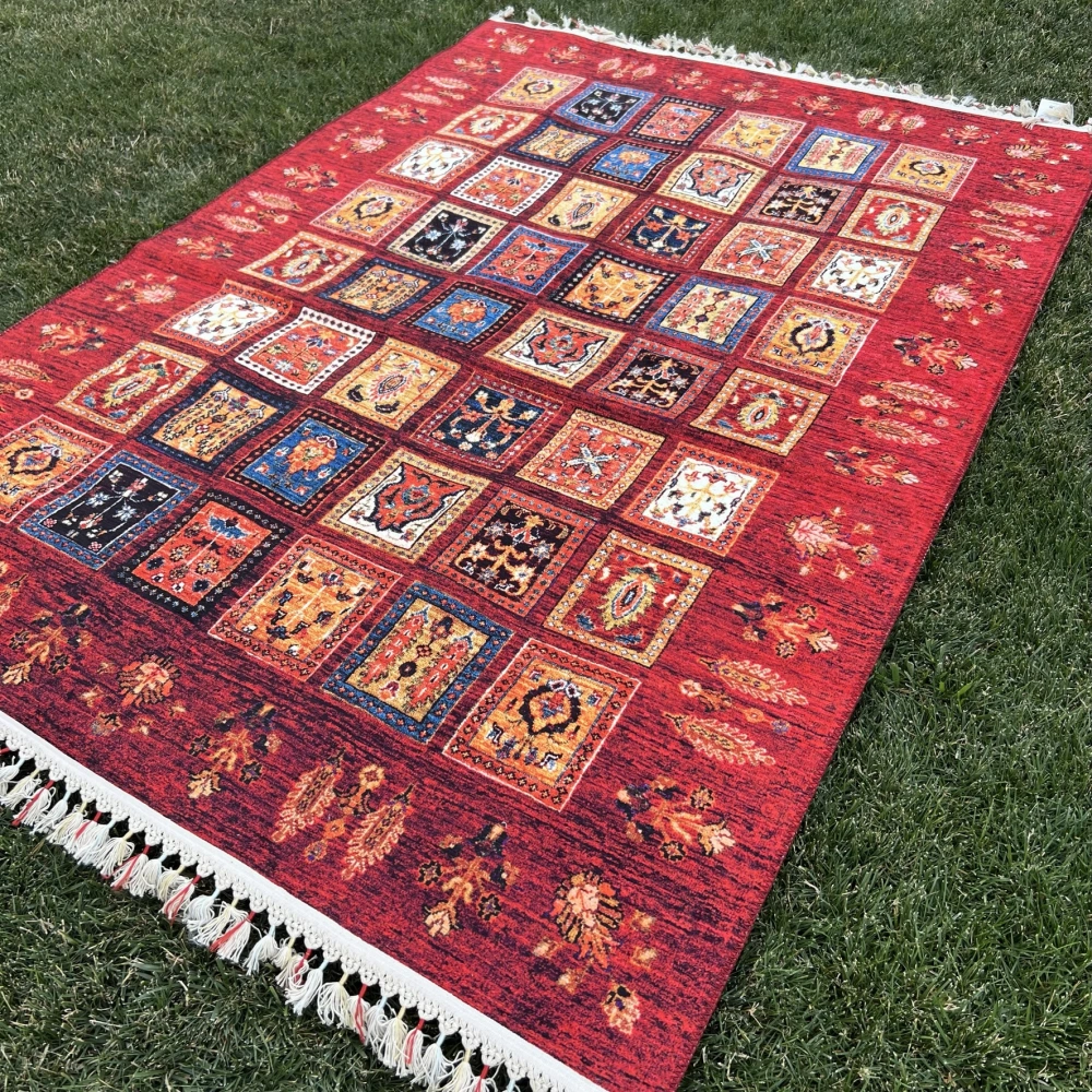 Tuğra Halı Şal 10650 Fırsat Etnik Desenli Modern Kilim