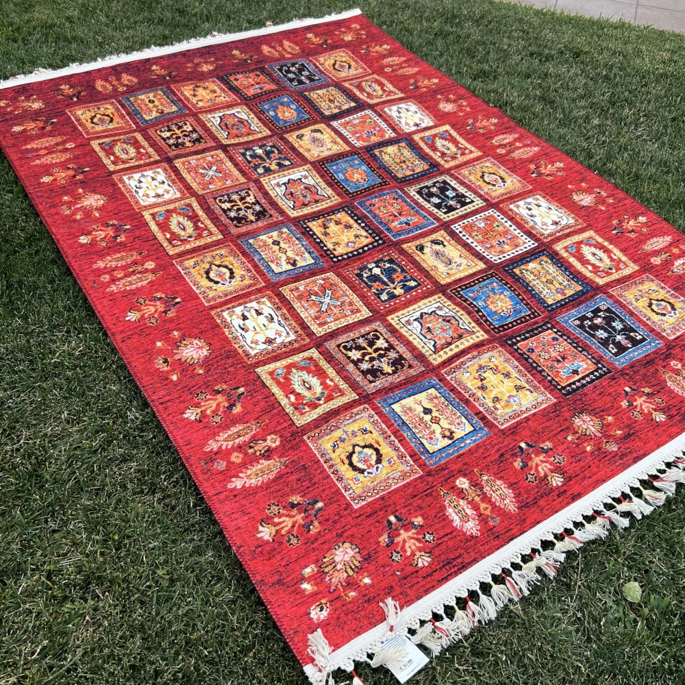 Tuğra Halı Şal 10650 Fırsat Etnik Desenli Modern Kilim