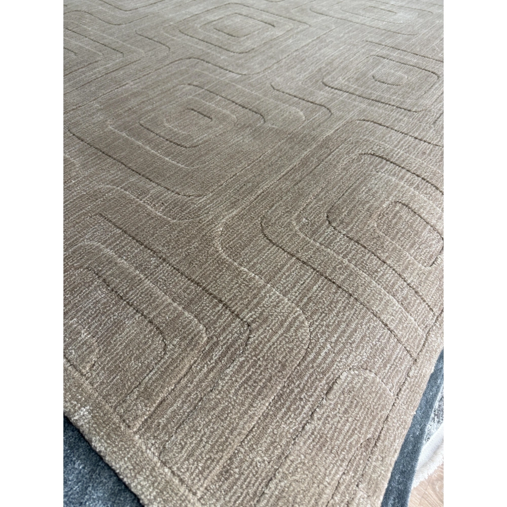 Eko Halı Emboss Brown El Dokuma Modern Halı