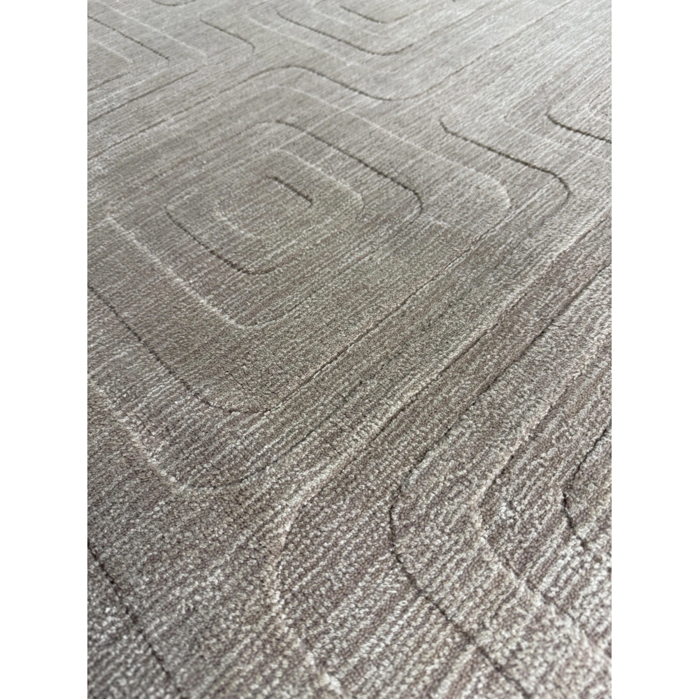 Eko Halı Emboss Brown El Dokuma Modern Halı