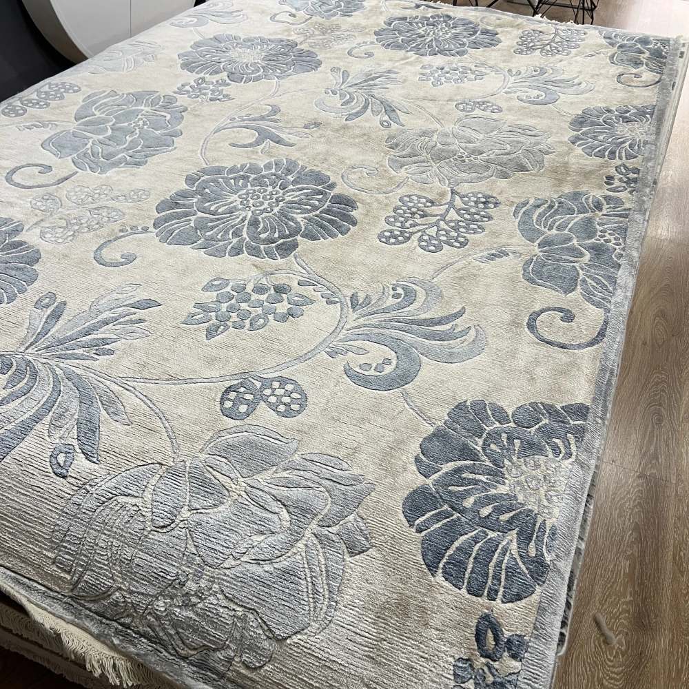 Eko Halı Fantacy 1525 Cream Blue El Dokuma Salon Halısı