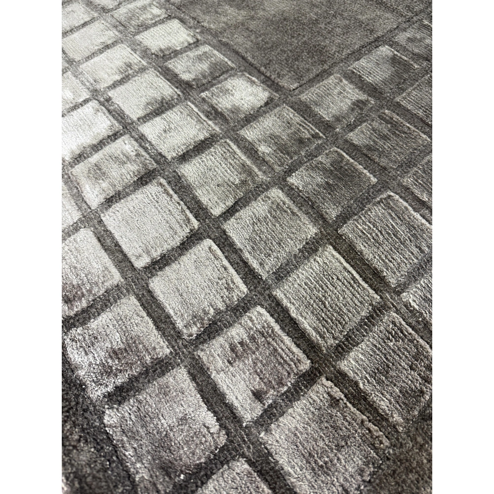 Eko Halı Siena 3D Box Dark Grey İthal El Dokuma Halı
