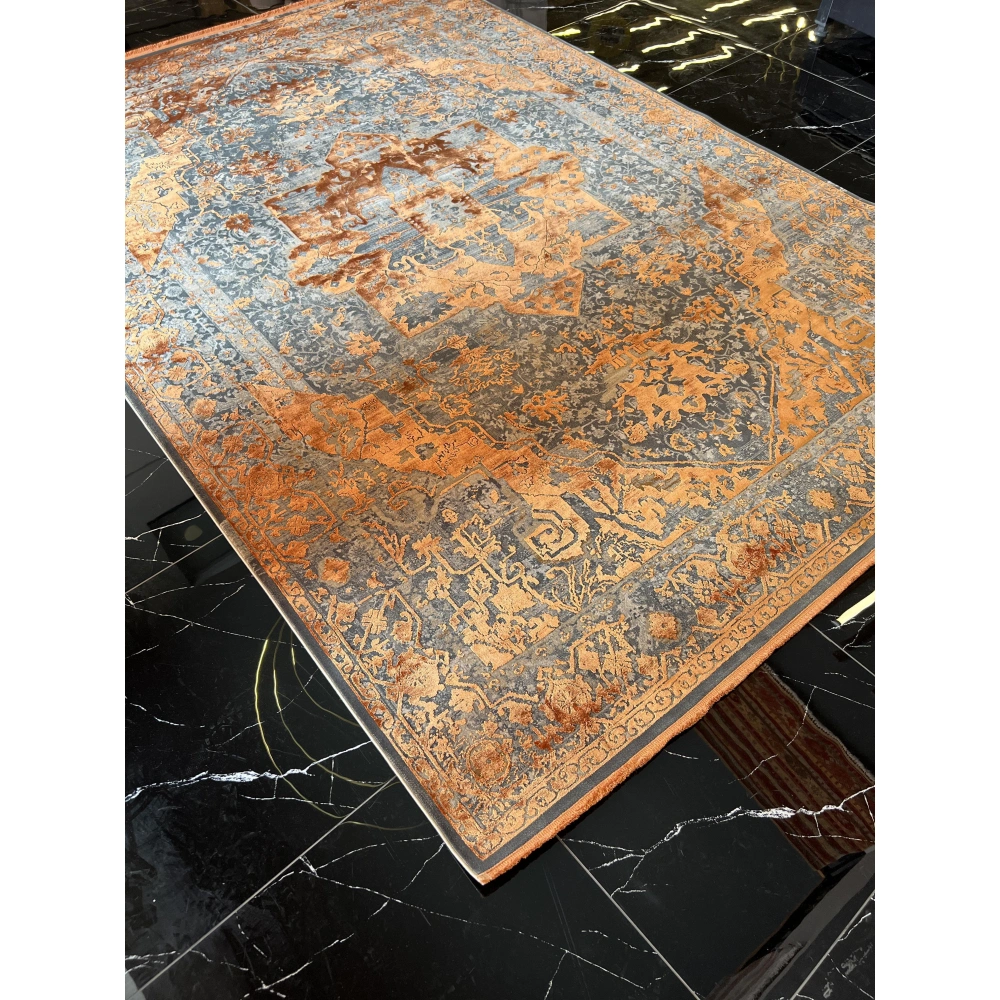 Elexus Halı Diamond 3774 Terra Koyu Gri Salon Halısı