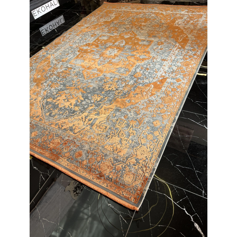 Elexus Halı Diamond 3774 Terra Koyu Gri Salon Halısı