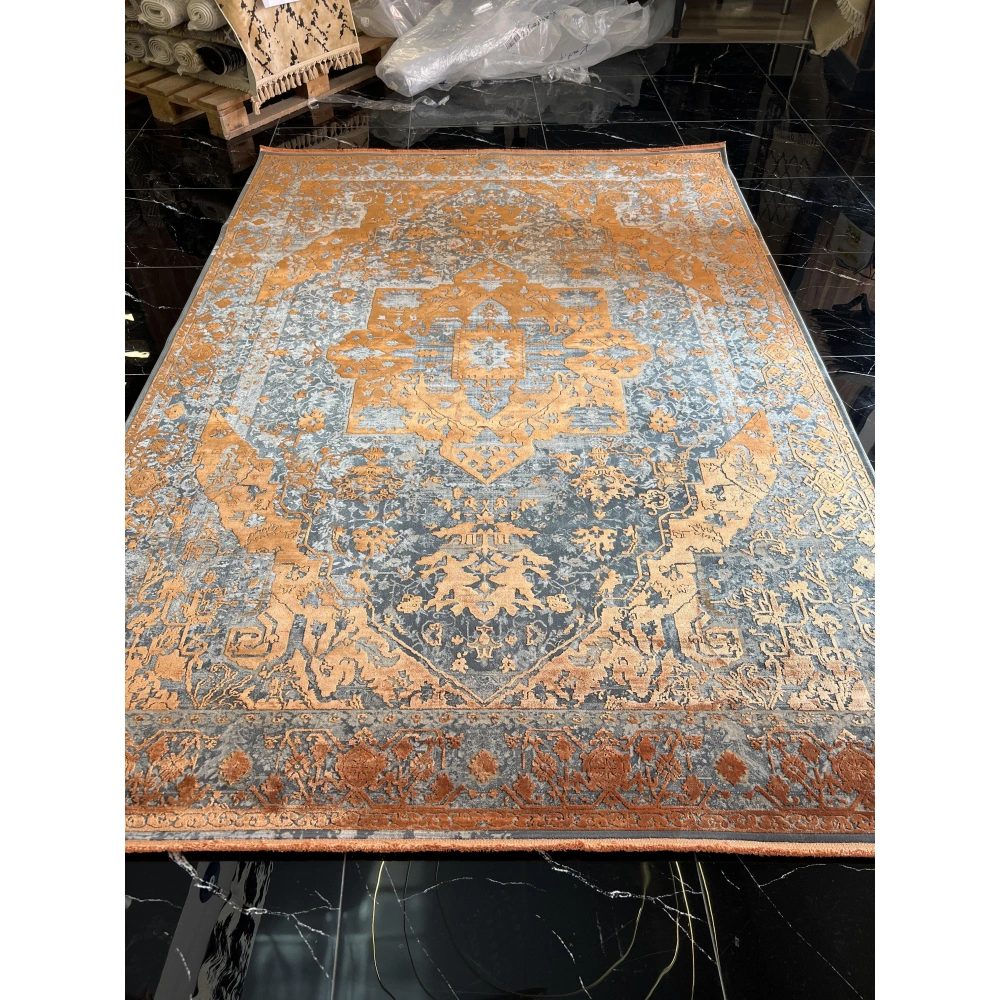 Elexus Halı Diamond 3774 Terra Koyu Gri Salon Halısı